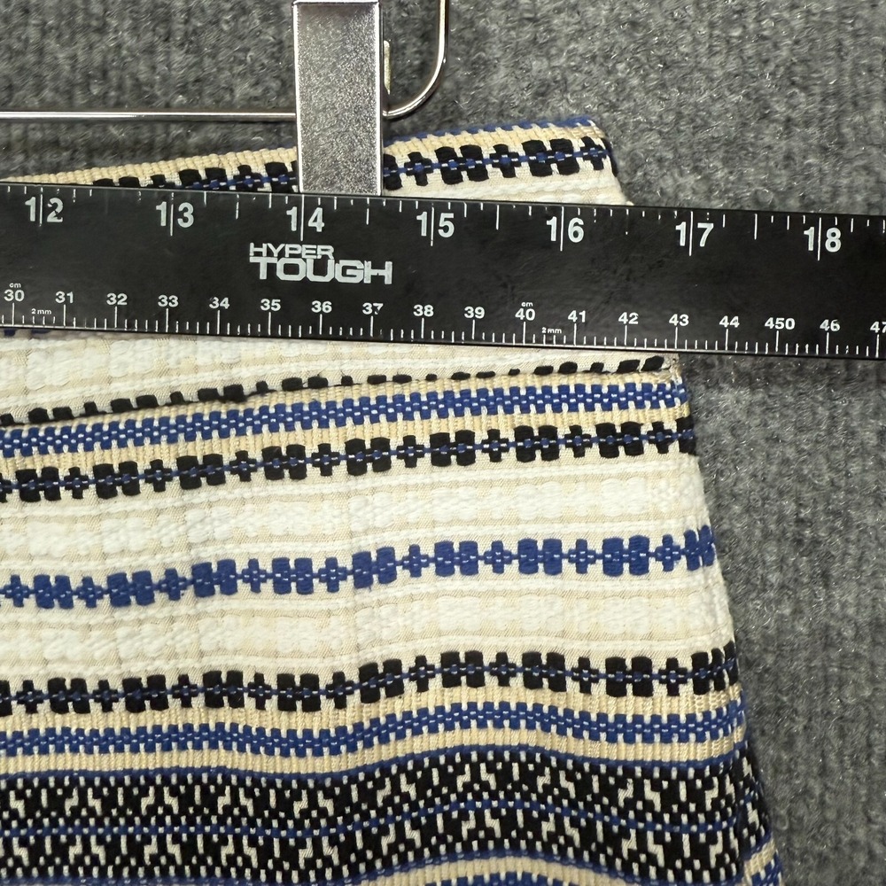 Gap Shorts Womens 12 Blue Black White Woven High Rise Side Zip Cotton Blend Boho - Picture 6 of 14